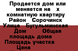 Продается дом или меняется на 2-х комнатную квартиру › Район ­ Сорочинск › Улица ­ Бугульминская › Дом ­ 55 › Общая площадь дома ­ 61 › Площадь участка ­ 610 › Цена ­ 2 000 000 - Оренбургская обл., Сорочинский р-н, Сорочинск г. Недвижимость » Дома, коттеджи, дачи продажа   